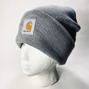 Carhartts Gray Knit Classic Foldover Beanie Hat